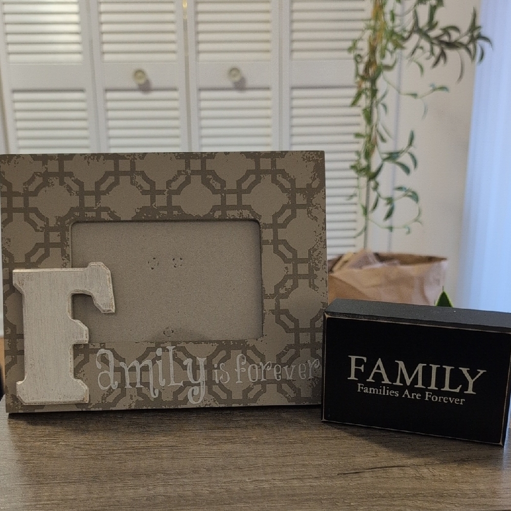 Gray and White Family Photo Frame